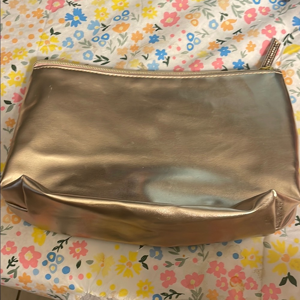 Gold Cosmetic Bag with Luxurious Finish